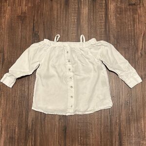 Tractr Girls White Off The Shoulder Top, Size Small